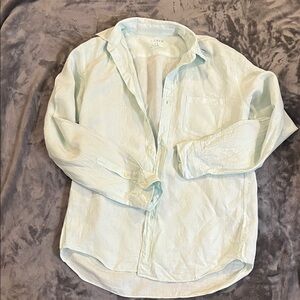J. Crew Light Green Men’s Linen Casual Button Down Shirt